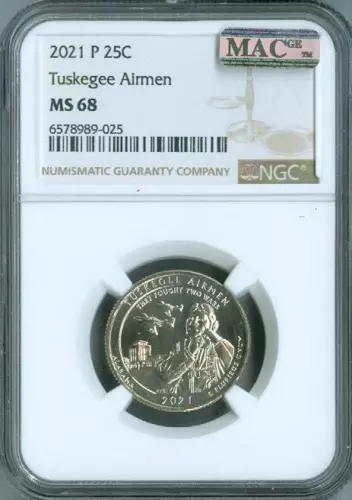 2021-P Tuskegee Airmen Quarter NGC MS68 Quality *BF