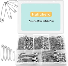 340 Pack Safety Pins Assorted, 5 Different Sizes Small and Large Pins, Safety Pi
