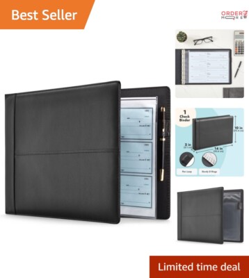 Personal & Corporate 7-Ring Business Checkbook Organizer - Holds 600 Checks