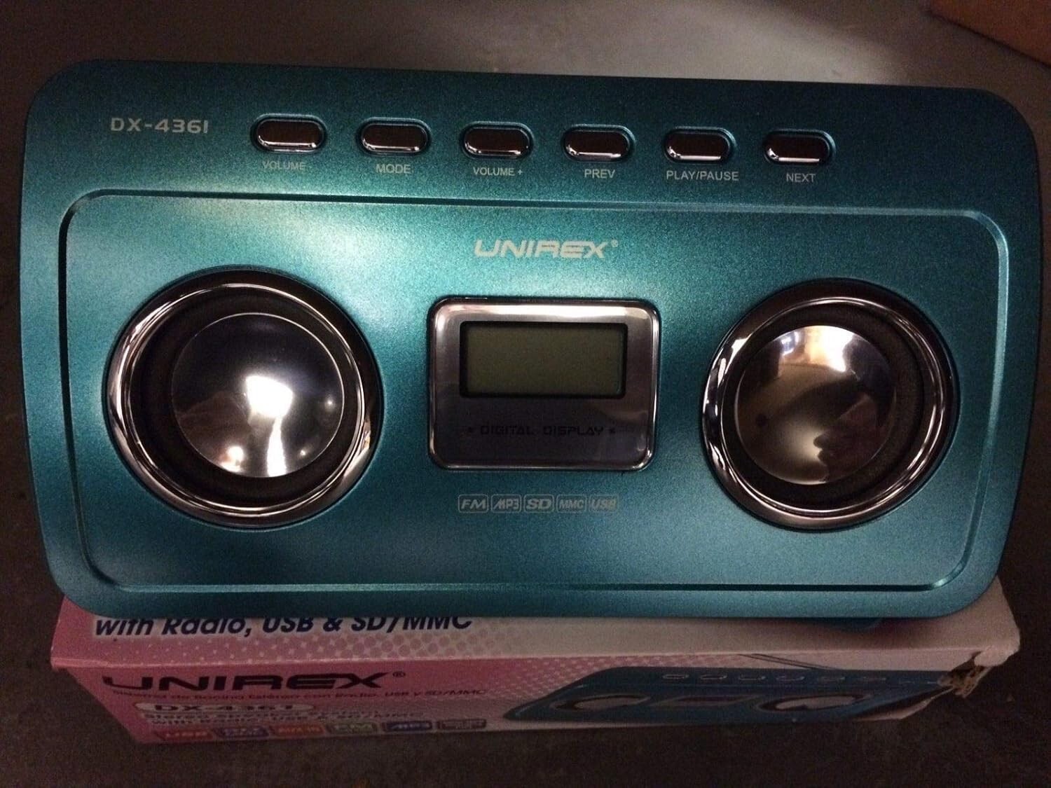 UNIREX DX-4361 Stereo Speaker System with FM Radio, USB & SD/MMC, AUX, MP3 -Blue