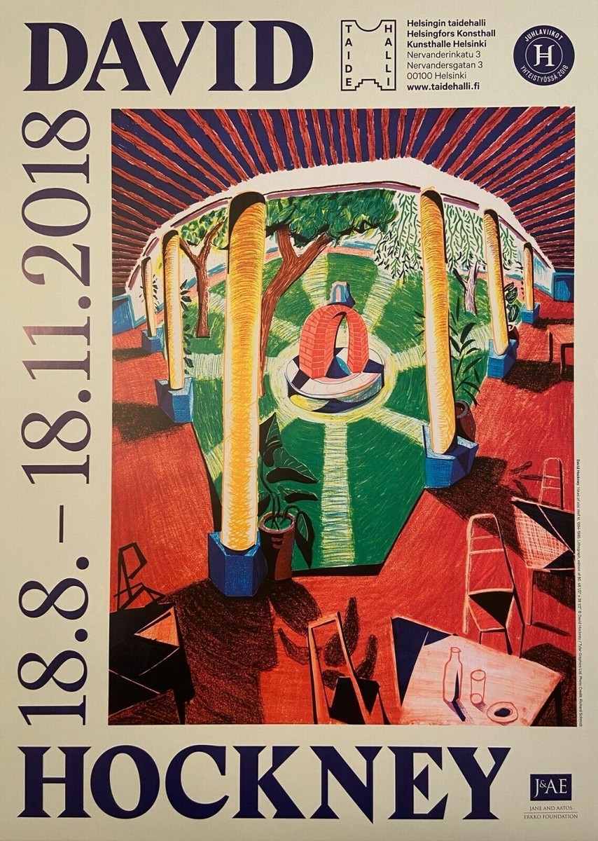 David Hockney Original Lithograph Exhibition Poster Hotel Well