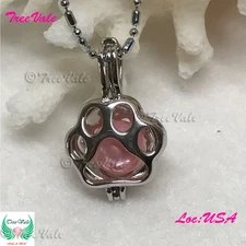 Bear Paw - 925 Sterling Silver - Locket Pearl Cage Pendant - Hold 6mm-9mm
