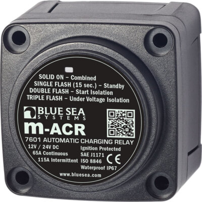 BLUE SEA SOLENOID M SERIES 65A 12/24V ACR- 7601-BSS