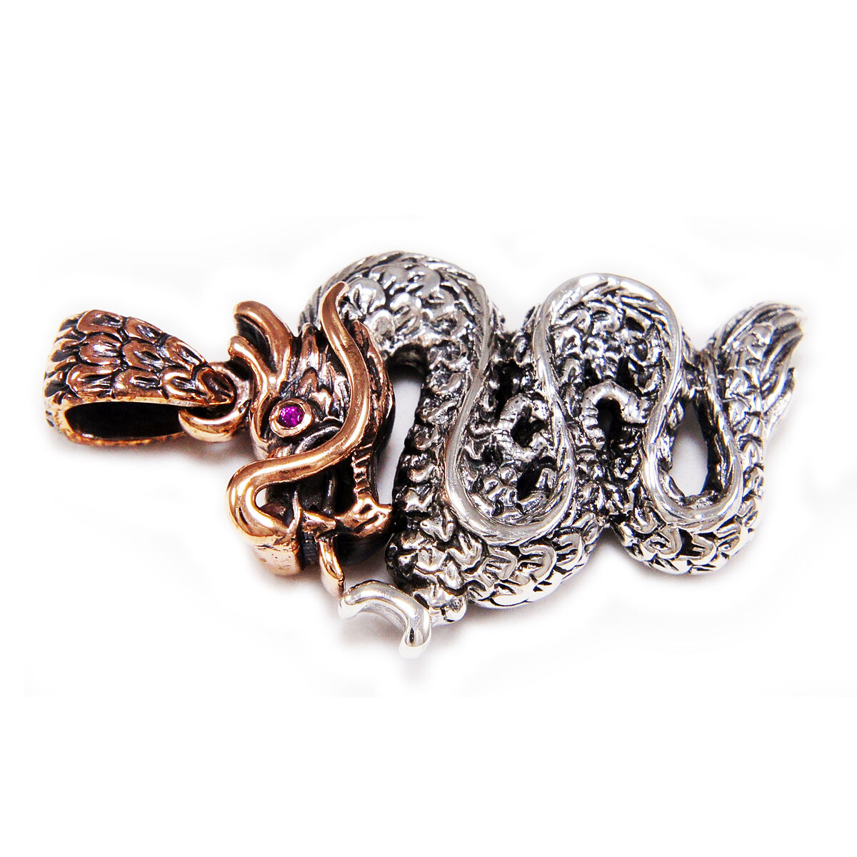 COPPER HEAD DRAGON 925 STERLING SILVER BIKER GOTHIC COPPER HEAD DRAGON 925 STERLING SILVER BIKER GOTHIC