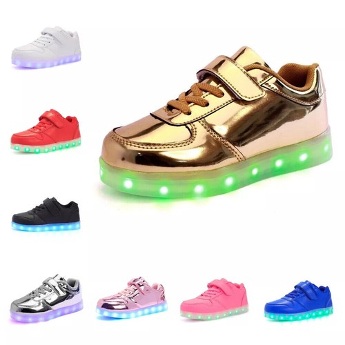 Kinder LED Leuchtende Schuhe Jungen Mädchen Farbwechsel Sneaker Blinkschuhe DE - Bild 1 von 21