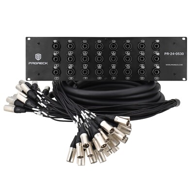 proreck Mount TRS XLR Combo Splitter Snake Cable (5*30 Foot 24Channel) 3Uspace