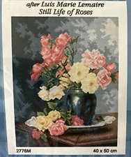 Orchidea Needlepoint Tapestry Canvas Only  40x50 Cm 2776 Roses