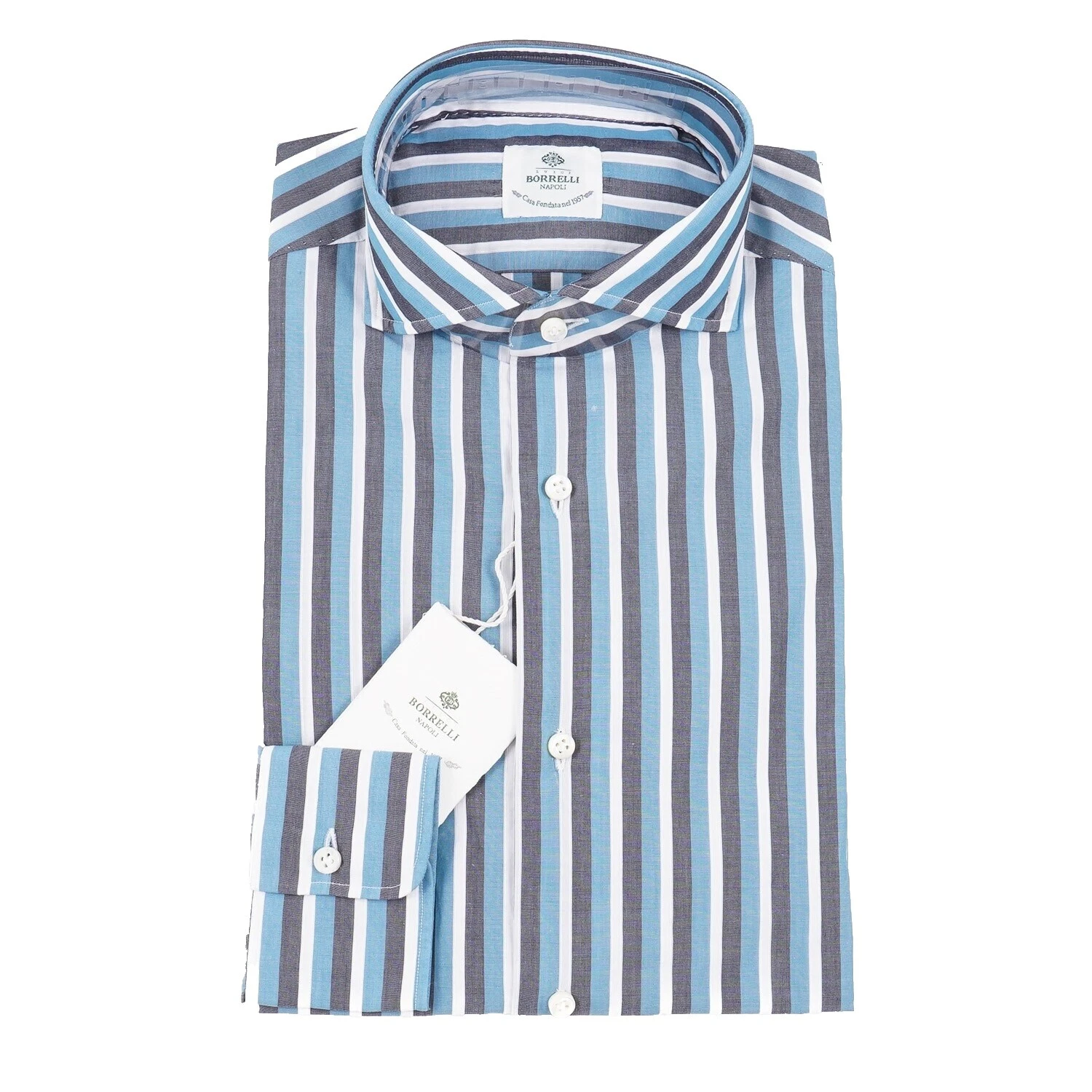 Striped 100% Cotton Luigi Borrelli Dress Shirts for Men