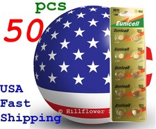 50 pcs AG11 LR58 LR721 G11 XX 362A 361 162 Card 1.5V 0% Hg Alkaline Battery