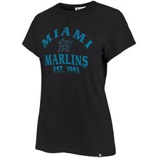 '47 Brand Women's Miami Marlins Frankie T-Shirt Black Large X-Large