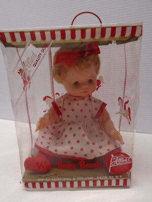 Wee Baby Bonnie 1960s ALLIED DOLL & TOY CORP  Red & White Polka Dot Dress w/flaw
