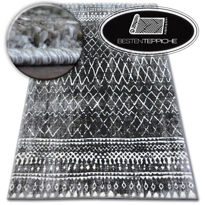 Tapis SHADOW 9890 20mm Design Moderne Lot Qualité Épaisse Gris Noir - Photo 1/4