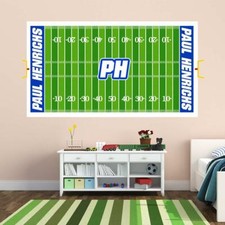 Personalized Football Field Wall Decal - Custom Name Sports Sticker Boys HOL16