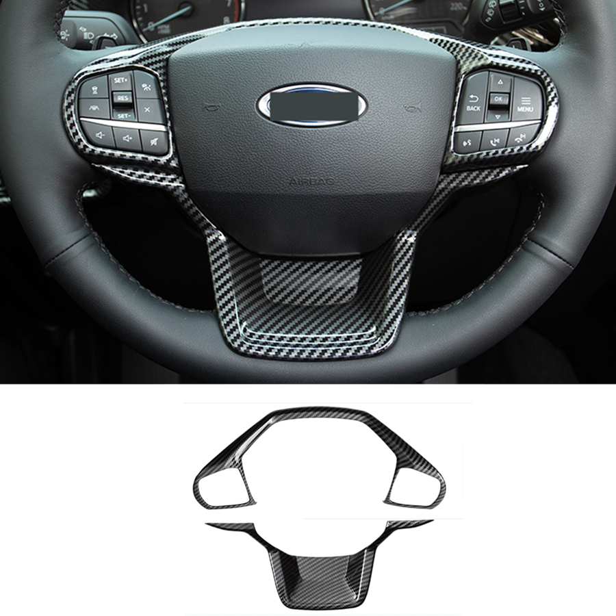 Carbon fiber Steering Wheel Trim 2pcs For Ford Explorer 2020 2021 2022