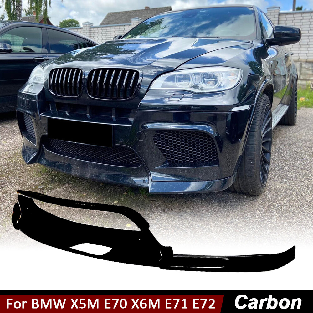 Fit For BMW X5M E70 X6M E71 E72 2010-2014 Gloss Black Front Bumper Lip Spoiler