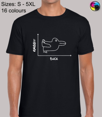 Hase oder Ente Grafik cooles lustiges Oberteil normale Passform T-Shirt Oberteil TShirt Tee für Männer