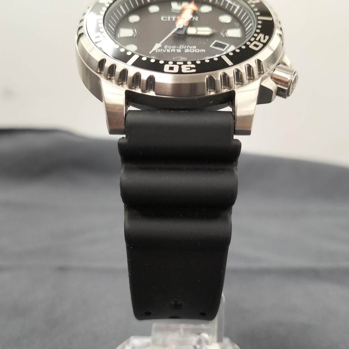 Citizen E168-S126126 Solar Black Diver Dial Watch Bezel Scratches