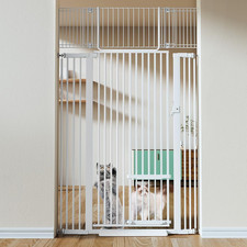 71" Extra Tall Pet Gate, 29.5-40.6" Wide with Adjustable Cat Door