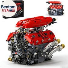 V8 Engine Model Kit That Runs, STEM Building Block Set for Adults Kids 8-14 ,