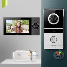 Apartment Intercom System Set Indoor Monitor Outdoor Camera Electric Rim Lock