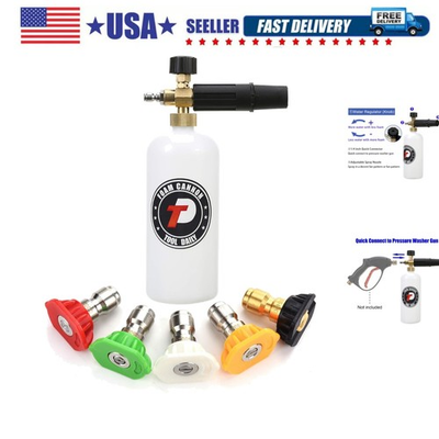 #ad Foam Cannon with 1 4 Inch Quick Connector 1 Liter 5 Pressure Washer Nozzle ... $39.88