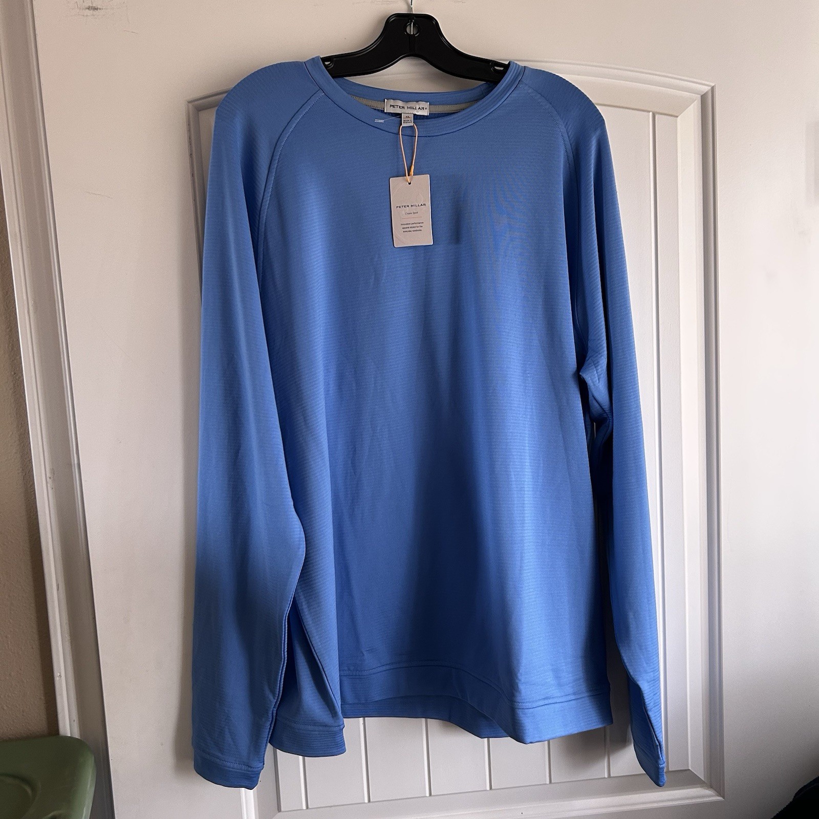 Peter Millar Beaumont Performance Crew Neck Long Sleeve Pullover Blue