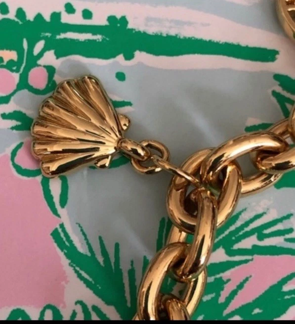 LILLY PULITZER "Oh Shift!" Goldtone 8” Charm BRACELET - Image 3 of 4