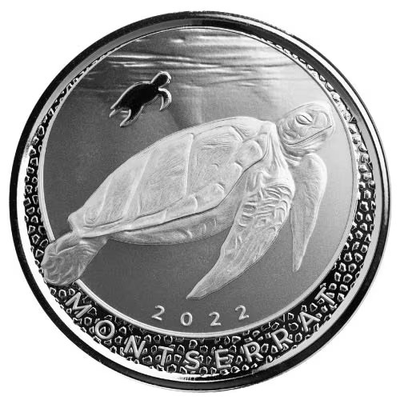 #ad 2022 Silver 1 oz Montserrat: Sea Turtle BU $117.60
