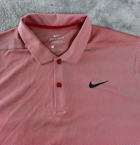 Nike Poloshirt Erwachsene Large hellrot Golf Performance Dri-Fit Herren Standard Fit