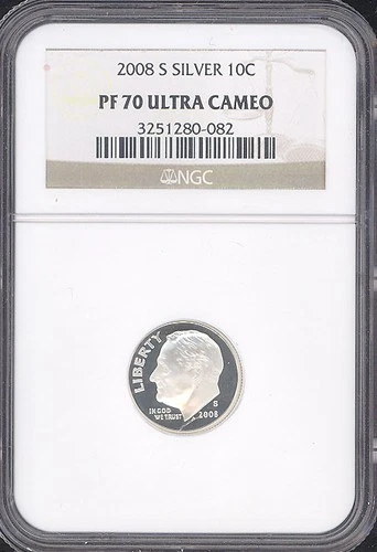 2008-S Proof Roosevelt Dime Silver NGC PF70 UCAM