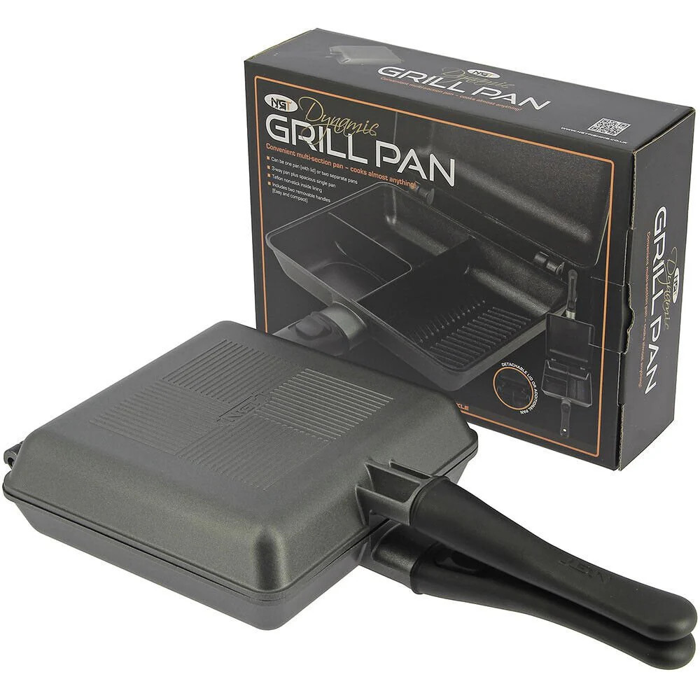 NGT Dynamic Grill 3 Way Pan with Lid Carp Fishing Camping Cooking