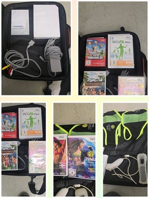 Nintendo Wii Konsole mit 6 Spielen Super Mario, Zumba, Sims, Tasche usw.