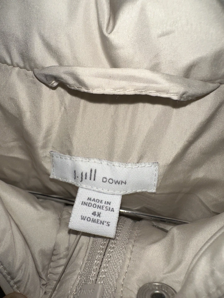 J. Jill Women’s 4X Puffer Parka Vest Goose Down Quilted Coat Snap Zip Hooded NEW - Image 3 of 4
