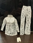 Vintage 1969 Shillman Mod Barbie Clone Outfit Blue Lace Pants & Lame & Lace Top