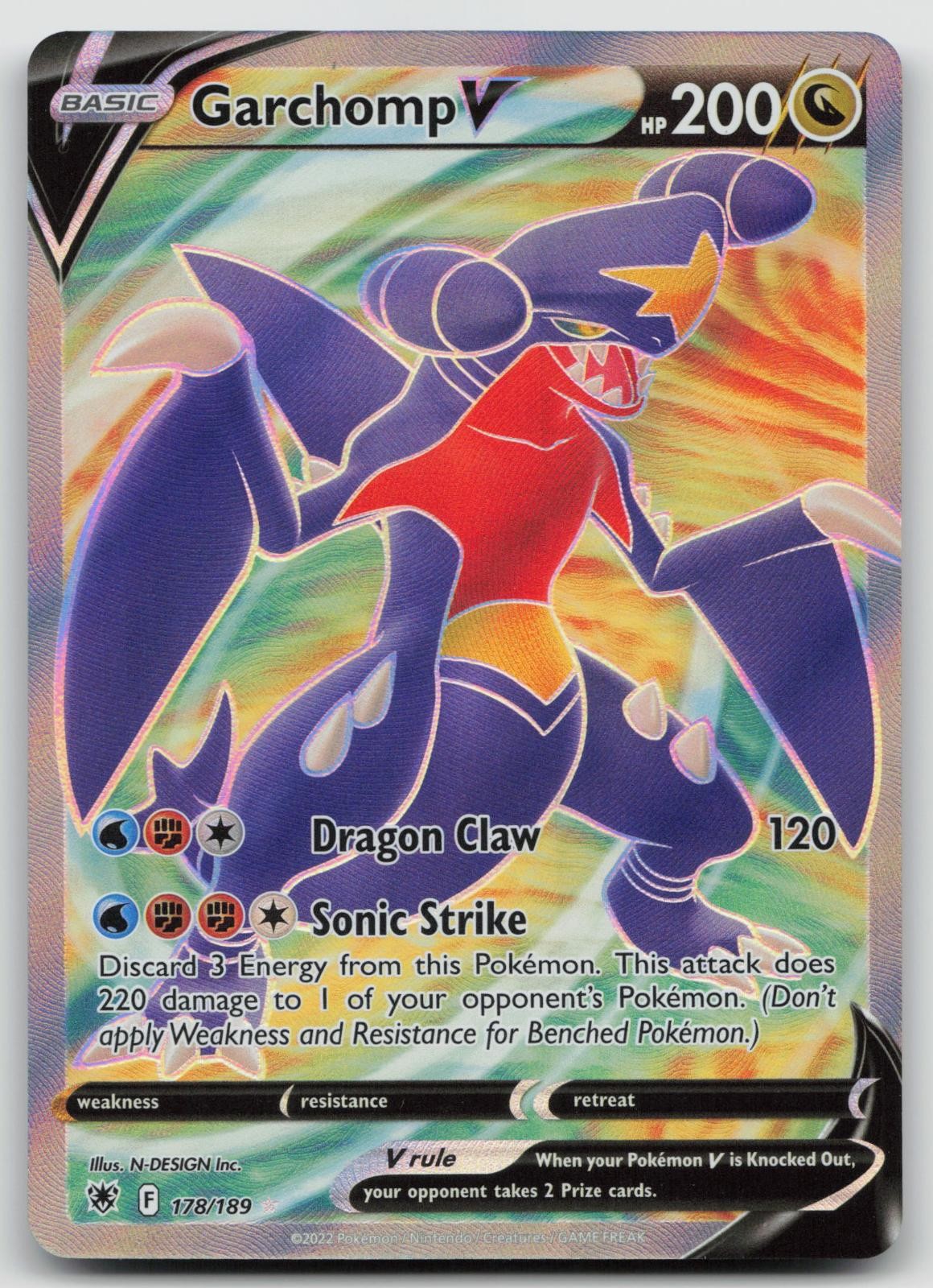 Garchomp V 178/189 Ultra Rare Astral Radiance Pokemon Holo Near Mint