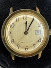 Vintage Timex Mechanical Date Watch Gold Tone – New Crystal – Parts / Repair
