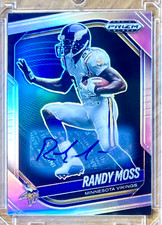 RANDY MOSS 2025 Panini Prizm Black HOLO SILVER Auto Card #89 MINNESOTA VIKINGS
