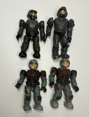 Set 4-HALO MEGA BLOKS UNSC DARK GREEN SPARTAN MARK IV MINI FIGURE 97520 TRIBUTE