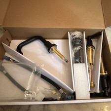 Signature Hardware Greyfield Widespread 8in Matte Black Bath Faucet WaterSense