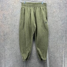 Adidas Jogger Mens Medium Green Olive Fleece Sweatpants Trefoil Tapered Pants