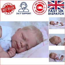 Lifelike 18 Inch Silicone Reborn Boy Doll with Closed Eyes & Outfit - Gift Ready