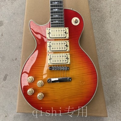 ACE Frehley Electric Guitar Cherry Sunburst Flame Maple Top left hand guitar