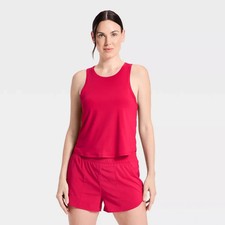 Women's Mesh Back Run Tank Top - All In Motion Red Size Medium