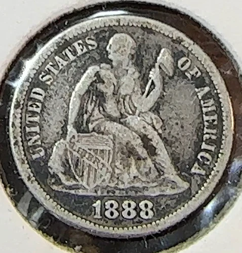 1888 Seated Liberty Dime Nice VF+ Details CHRC