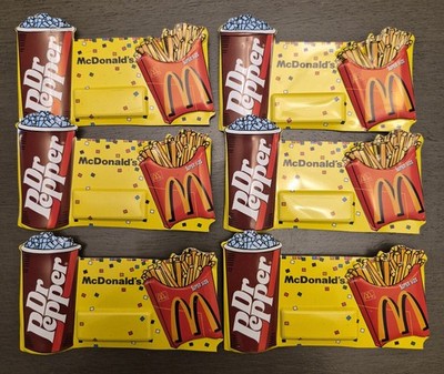 1990's McDonalds Name Tags, New And Unused,  With Dr. Pepper And Super Size Fry!