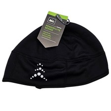 REI Womens OS Powerflyte Winter Beanie Hat Fitted Black NEW
