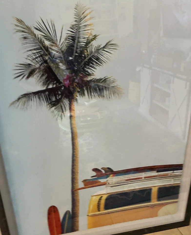 Stupell Industries Surf Bus Yellow With Palm Tree Photography Framed Giclee Art - Image 2 of 4