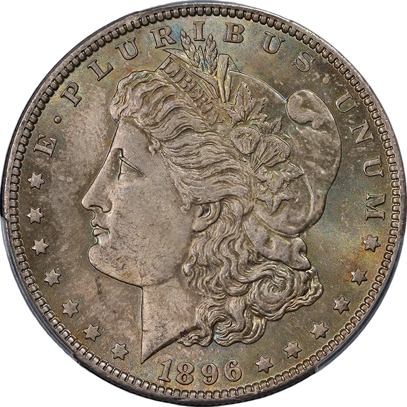 PCGS Certified MS 65 Graded 1896 Year Morgan US Dollars (1878-1921