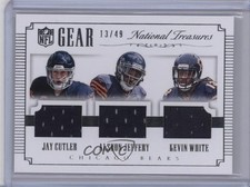 2015 National Treasures NFL Gear Trios 13/49 Jay Cutler Alshon Jeffery 4n1