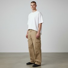 Wrangler Mens Regular Straight Cargo Pants Tan Utility Outdoor Casual Size 38x30